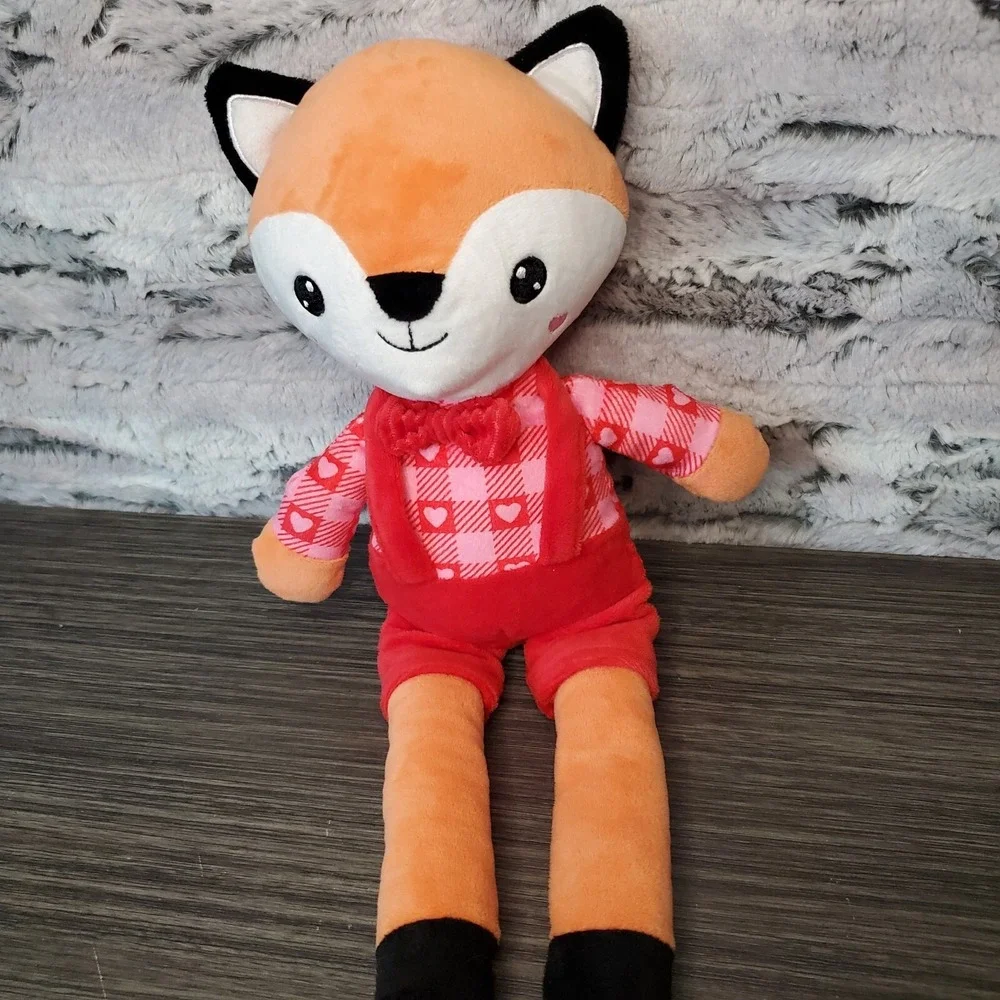 Create Imagine Valentine's Day Adorable Fox In Red Outfit Plush W/Rattle Crinkle